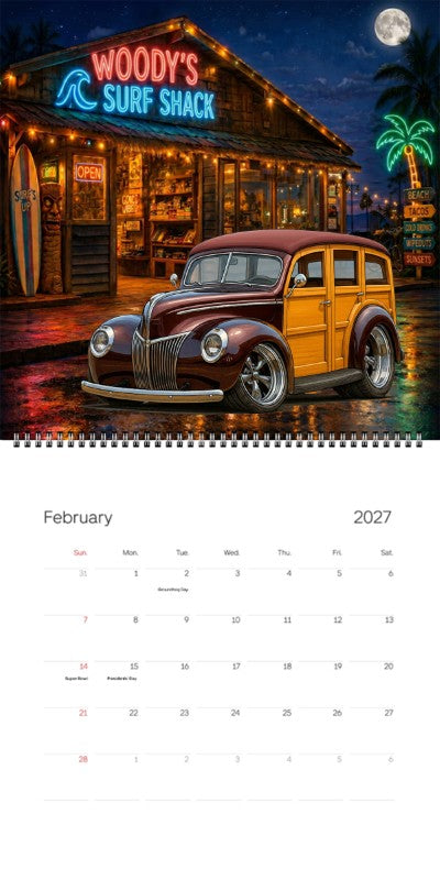 2027 Woodie Neon Calendar 39WOODY-CA