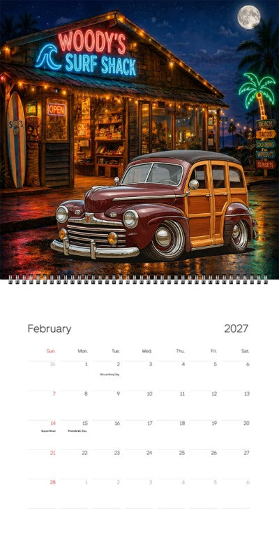 2027 Woodie Neon Calendar 3P3449-CA