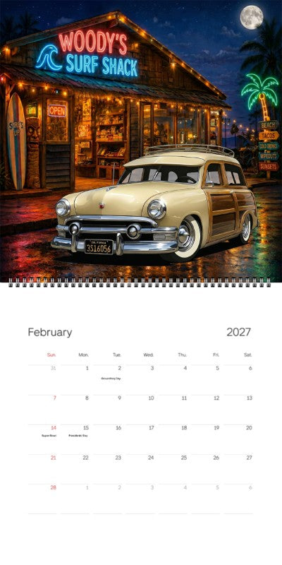 2027 Woodie Neon Calendar 3S16056-CA