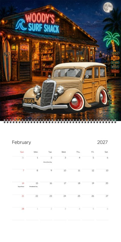 2027 Woodie Neon Calendar 3U5874-CA