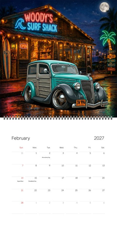 2027 Woodie Neon Calendar 3V996-CA