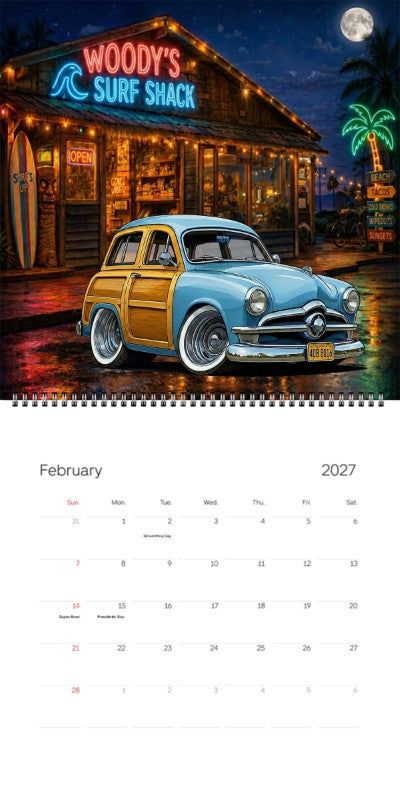 2027 Woodie Neon Calendar 40B8016-CA