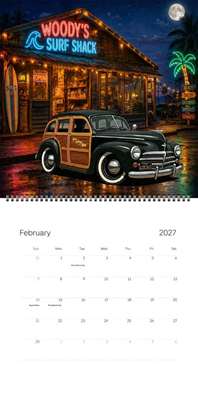 2027 Woodie Neon Calendar 43X362-CA