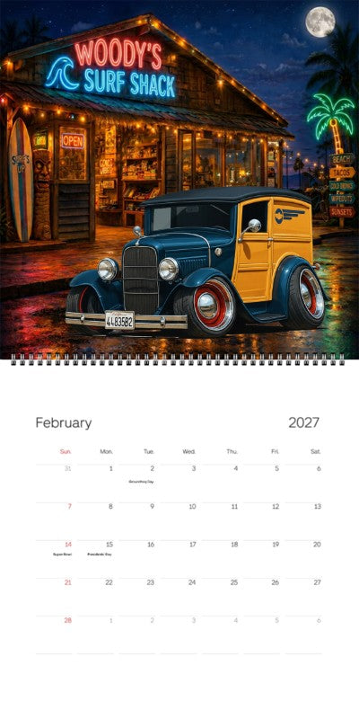 2027 Woodie Neon Calendar 44835B2-CA