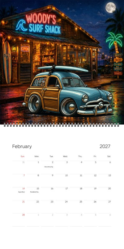 2027 Woodie Neon Calendar 49WUDEE-CA