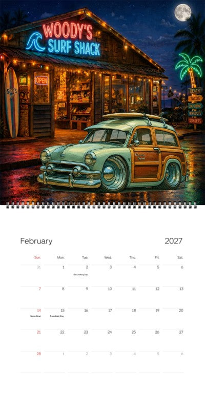 2027 Woodie Neon Calendar 4A41040-CA