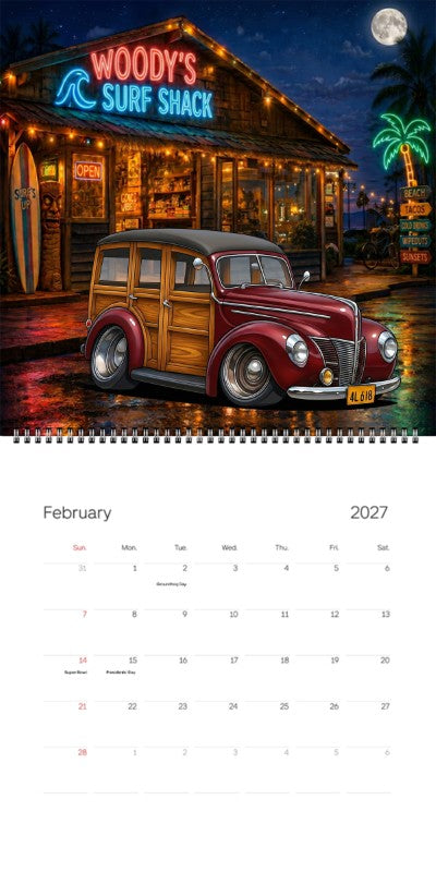2027 Woodie Neon Calendar 4L618-CA