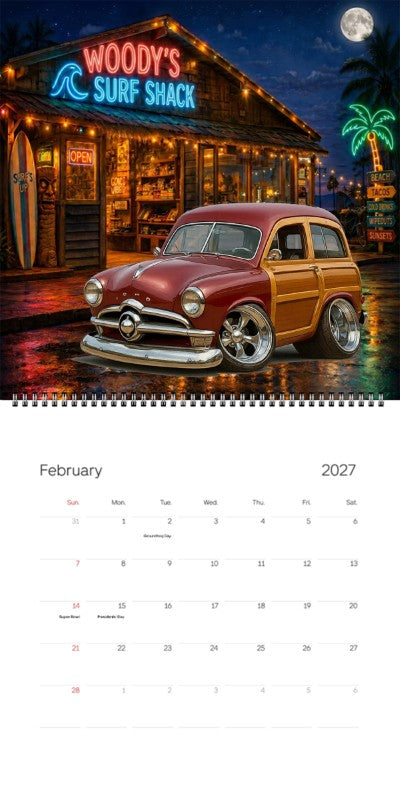2027 Woodie Neon Calendar 4T9WOOD-CA