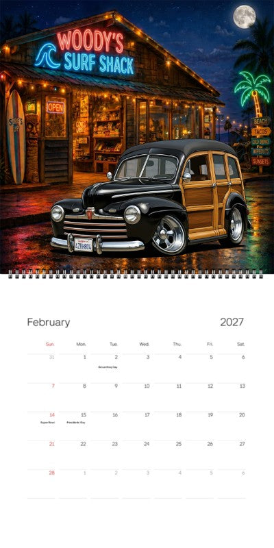 2027 Woodie Neon Calendar 4ZRH804-CA