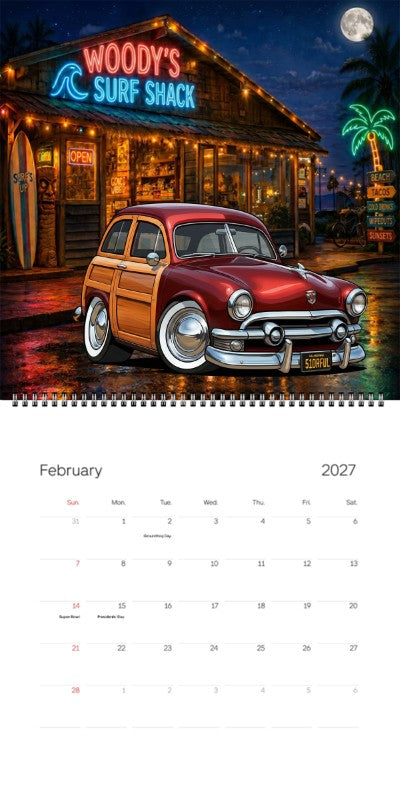 2027 Woodie Neon Calendar 51DRFUL-CA