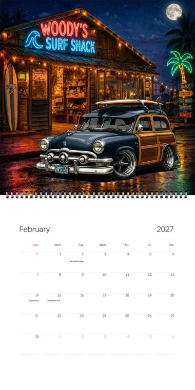 2027 Woodie Neon Calendar 51WOODE-NV