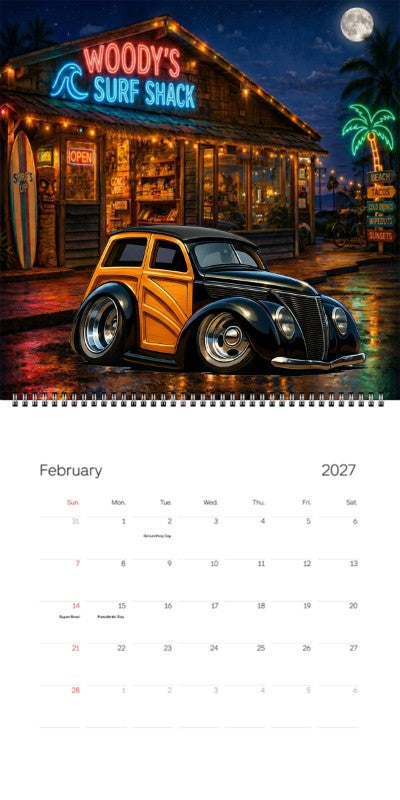 2027 Woodie Neon Calendar 5BIY336-CA