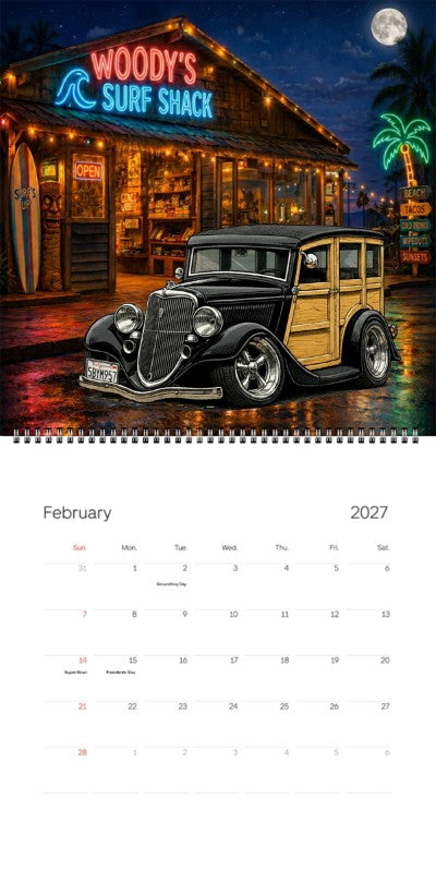 2027 Woodie Neon Calendar 5BYM957-CA