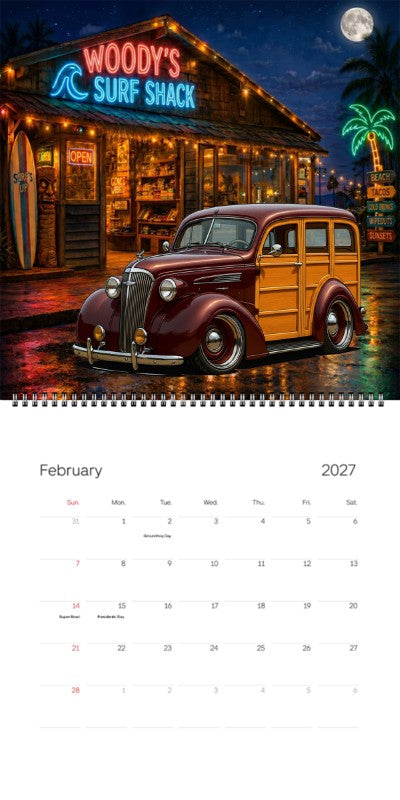 2027 Woodie Neon Calendar 5CZX655-CA