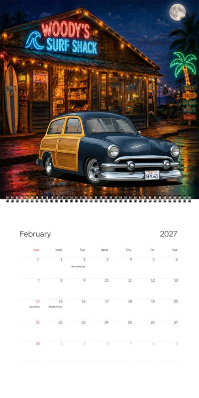 2027 Woodie Neon Calendar 5FML623-CA