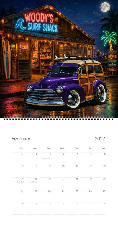 2027 Woodie Neon Calendar 5GBR330-CA