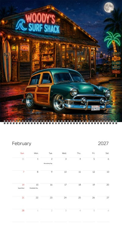 2027 Woodie Neon Calendar 5GFM335-CA