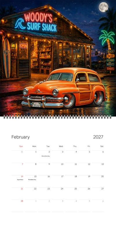 2027 Woodie Neon Calendar 5KKC416-CA