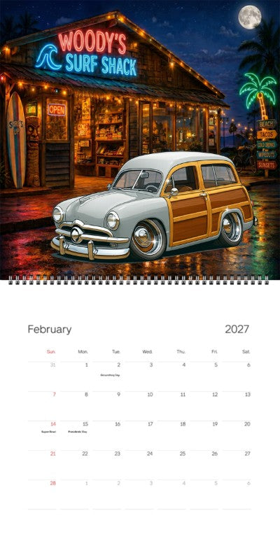 2027 Woodie Neon Calendar 5MML913-CA