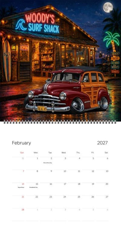 2027 Woodie Neon Calendar 5U4145-CA