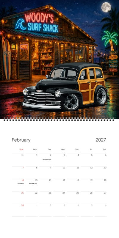 2027 Woodie Neon Calendar 5UKR164-CA
