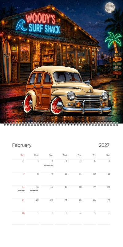 2027 Woodie Neon Calendar 5YBR785-CA
