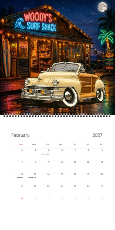 2027 Woodie Neon Calendar 66R173-CA