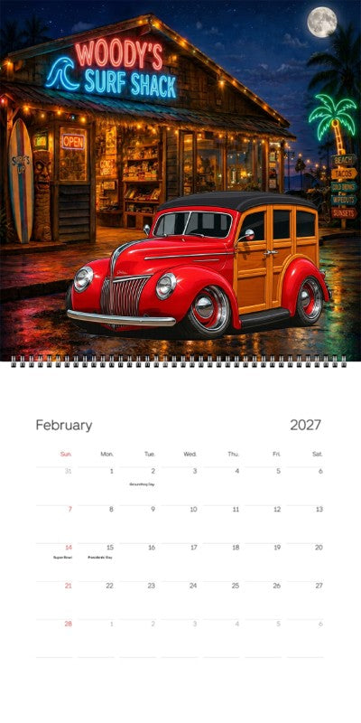 2027 Woodie Neon Calendar 6CCT016-CA