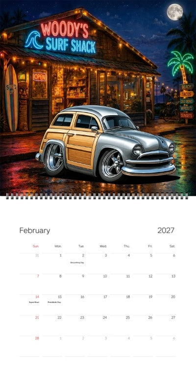 2027 Woodie Neon Calendar 6CMT115-CA