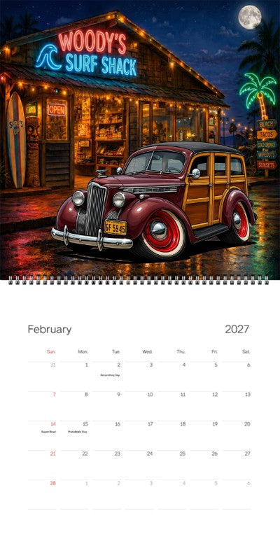 2027 Woodie Neon Calendar 6F5945-CA