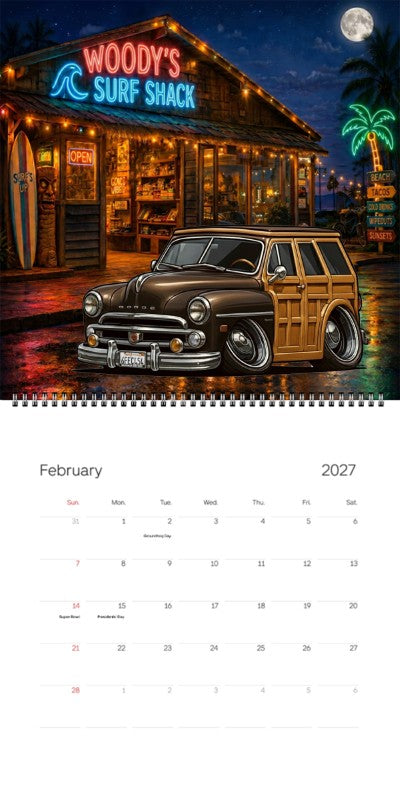 2027 Woodie Neon Calendar 6FEC454-CA