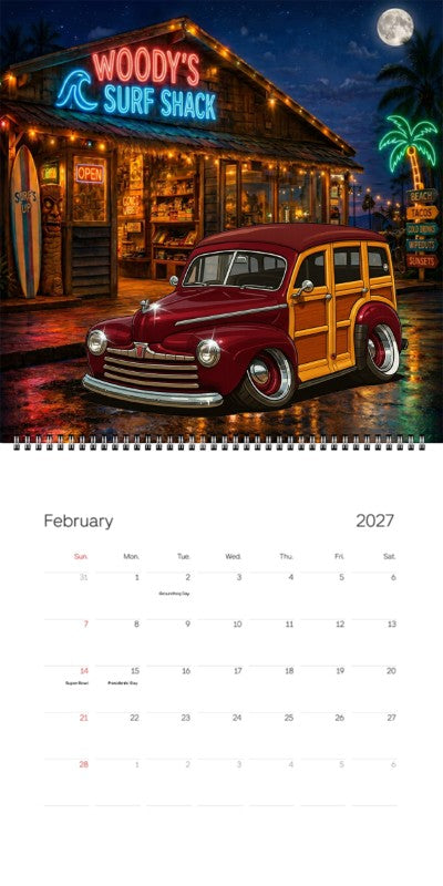 2027 Woodie Neon Calendar 6H6351-CA