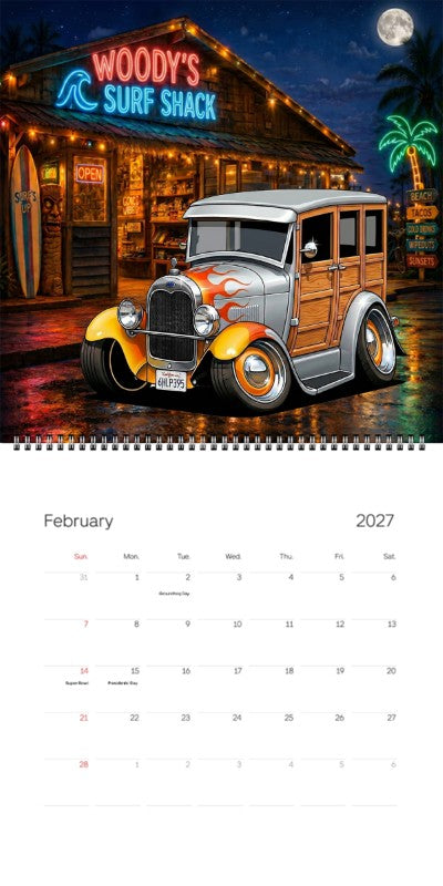 2027 Woodie Neon Calendar 6HLP395-CA