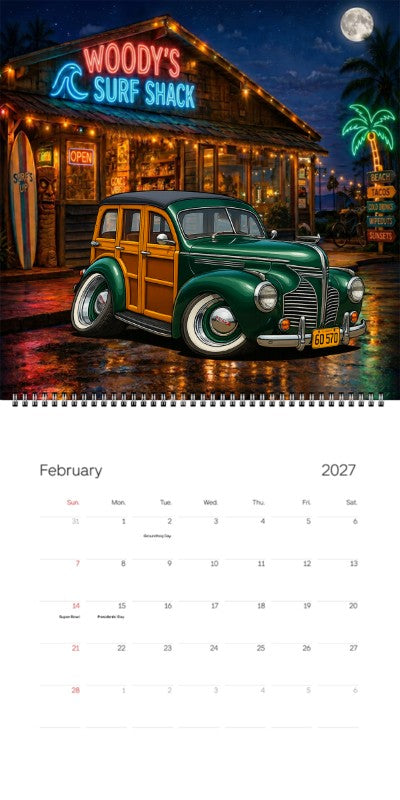 2027 Woodie Neon Calendar 6Q570-CA