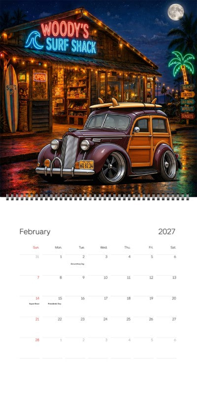 2027 Woodie Neon Calendar 6Q8234-CA