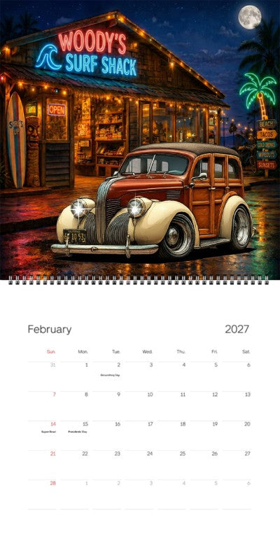 2027 Woodie Neon Calendar 6Y1053-CA