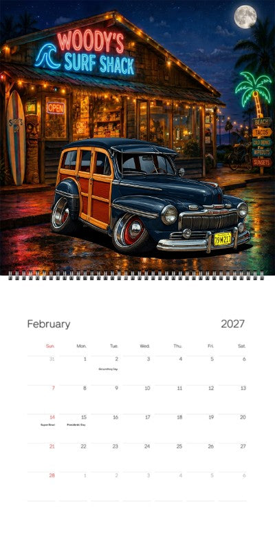 2027 Woodie Neon Calendar 79M217-CA