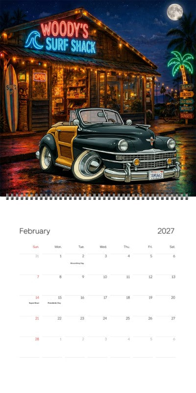 2027 Woodie Neon Calendar 7AMU462-CA