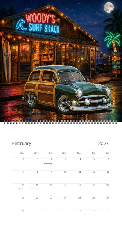 2027 Woodie Neon Calendar 7DDJ466-CA