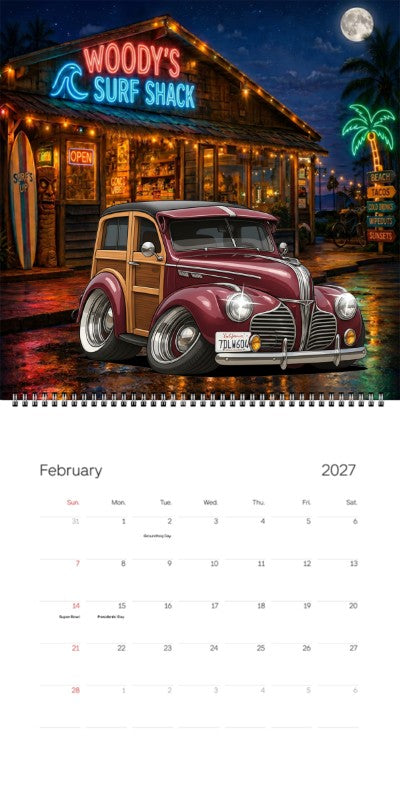 2027 Woodie Neon Calendar 7DLW604-CA
