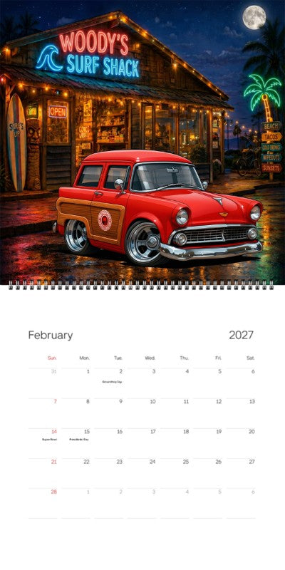 2027 Woodie Neon Calendar 7FAM111-CA
