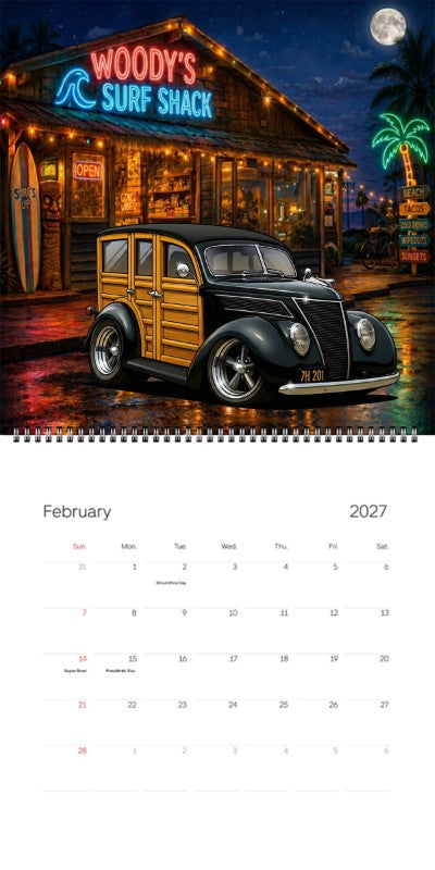 2027 Woodie Neon Calendar 7H201-CA