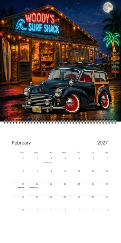 2027 Woodie Neon Calendar 7VFH252-CA