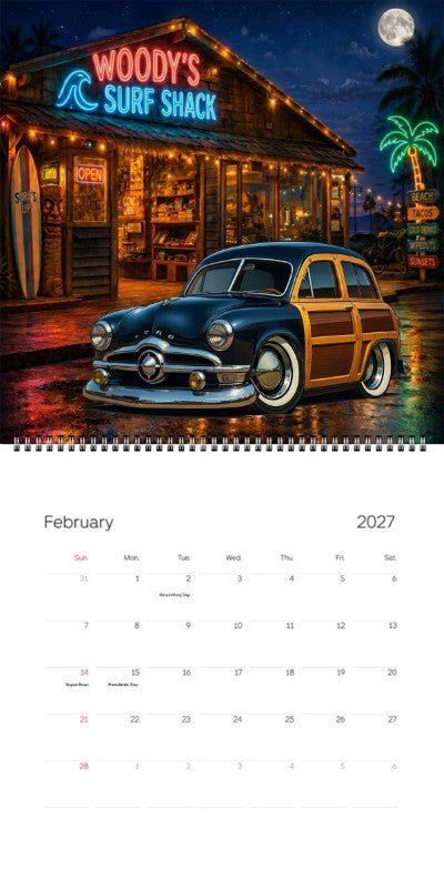 2027 Woodie Neon Calendar 7YOS690-CA