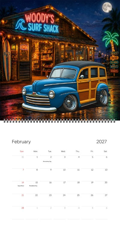 2027 Woodie Neon Calendar 888PKU-CA