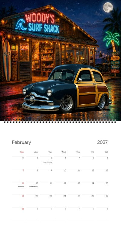 2027 Woodie Neon Calendar 8FJY151-CA