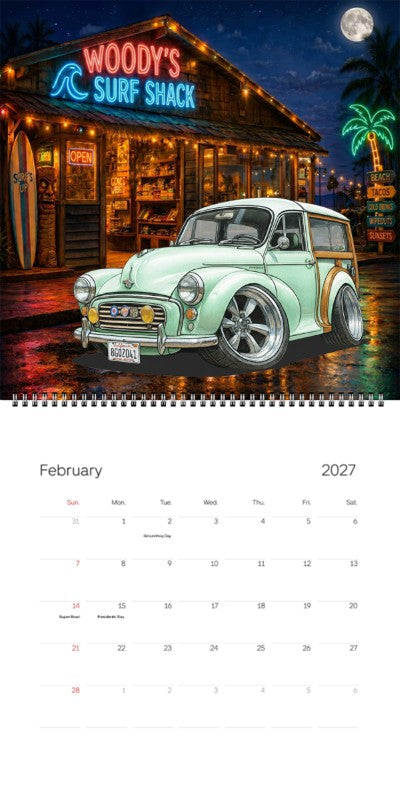 2027 Woodie Neon Calendar 8GQZ041-CA