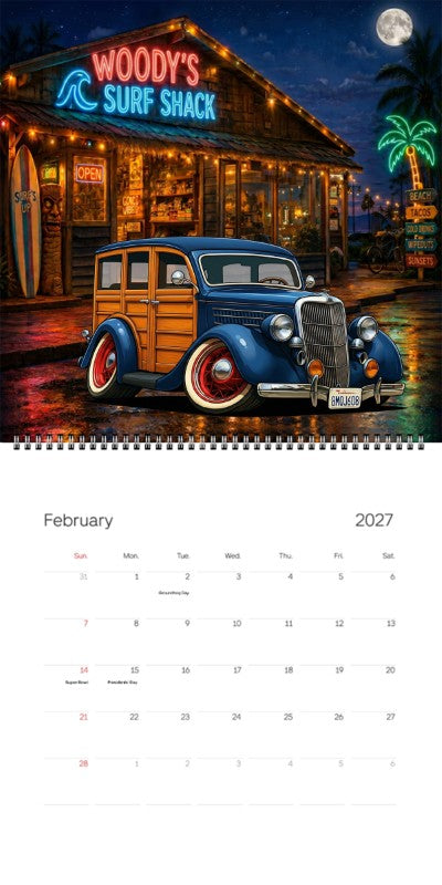2027 Woodie Neon Calendar 8MQJ608-CA