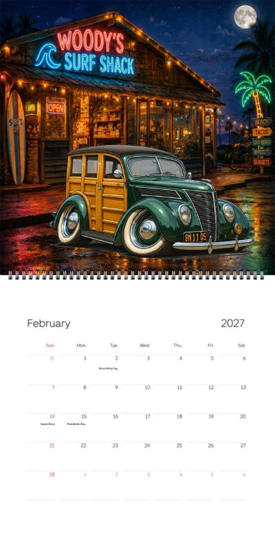 2027 Woodie Neon Calendar 8N1105-CA