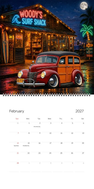 2027 Woodie Neon Calendar 8S7724-CA